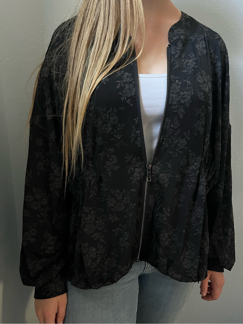 Taelynn Floral Burnout Bomber Jacket